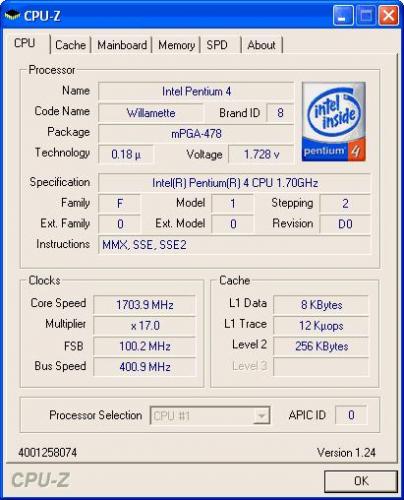 CPU Z 1.50