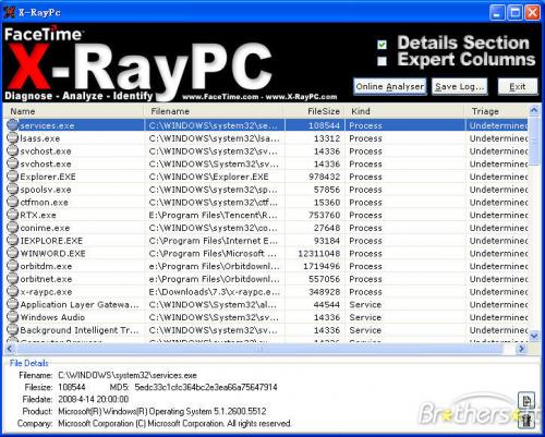 X-RayPC Spyware Process Analyzer 1.001 Beta