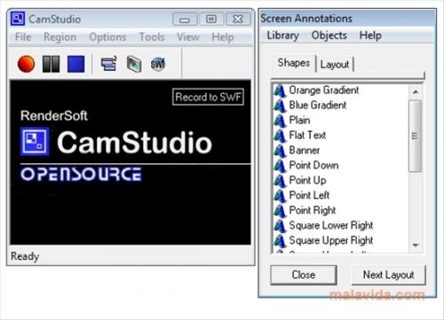CamStudio, scaricalo gratis! CamStudio, analisi, immagini, confronti e opinioni relativi a CamStudio 2.0